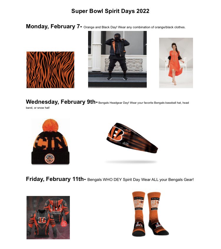 summitbees's tweet photo. Next week we will be having some “Super Bowl” special spirit days! We hope students and staff can join in the fun! @FHSchools @SummitPTA https://t.co/8Z86g4guPf