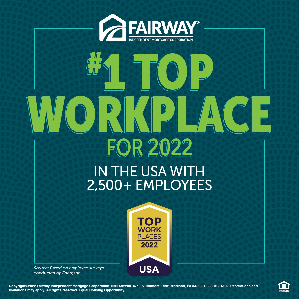 Congratulations to everyone on the Fairway team! We have become a Top Work Place in the USA! Thank you all for making Fairway everything that it is. Our achievements are made together!
#FairwayNation MikesYourMortgageGuy.com