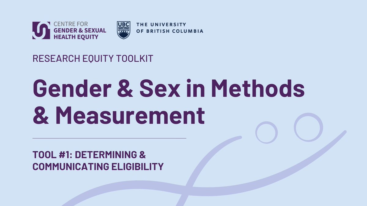 Concerned about your research study’s eligibility criteria? Unsure how to include 
#intersex #trans #nonbinary #TwoSpirit people? Using gender or sex in recruitment? Check out @CGSHEquity’s Gender 
&amp; Sex in Methods &amp; Measurement toolkit! cgshe.ca/app/uploads/20…
