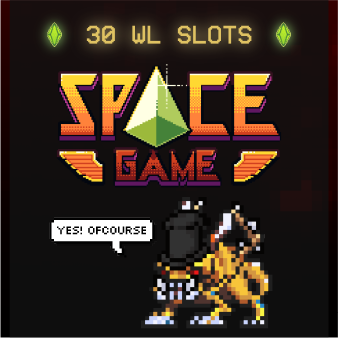 spacenftdotgame's tweet photo. 🏆[⁺+|✨ WL GIVEAWAY ✨ | +⁺]🏆
WE ARE DOING 30 WL SPOTS.

All you have to do is:

1⃣Follow @spacenftdotgame
2⃣Like &amp; RT this tweet.
3⃣Tag your friends. 

This lasts 24 Hours! 
✨Goodluck✨ https://t.co/xoK6aijMWD