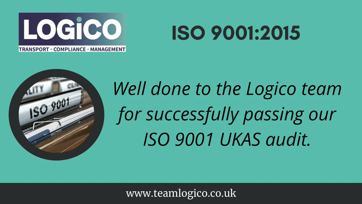 NeLogico's tweet photo. Following our yearly ISO 9001 surveillance audit last week, we are delighted to have once again passed with flying colours.
Well done to the whole Logico team. 😊
#TeamLogico🚚 #ISO9001 #TransportCompliance https://t.co/x8VlHyxFbN