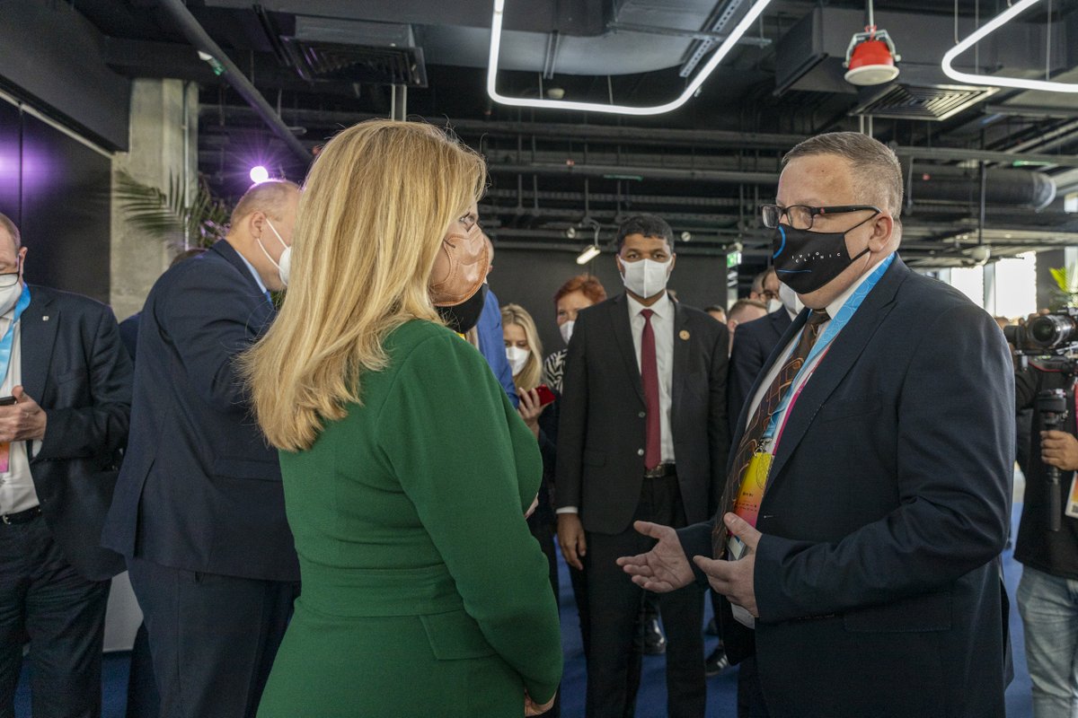 Expo 2020 Slovakia National Day, Mr. Patrik Lipcik introduced our company to: The President of the Slovak Republic, Madam Zuzana Čaputová, President of the UAE, H.H. Sheikh Khalifa bin Zayed Al Nahyan and H.E. Sarah bint Yousif Al Amiri Minister of State for Advanced Sciences.