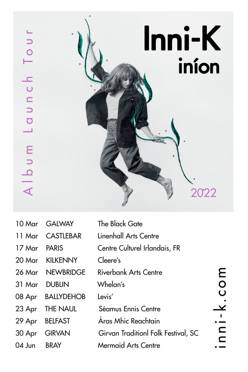 innikmusic's tweet photo. 💫ANNOUNCING 'INÍON' TOUR!💫
Tickets: https://t.co/n4guSfj6Mk
'Iníon' out Fri 11 February
@whelanslive @riverbankarts @cc_irlandais @LevisBallydehob @mermaidarts @blackgategalway @LinenHallNYC @Cleereskilkenny
@GirvanFolkFest @tsecc https://t.co/KQg67UZ2Cw