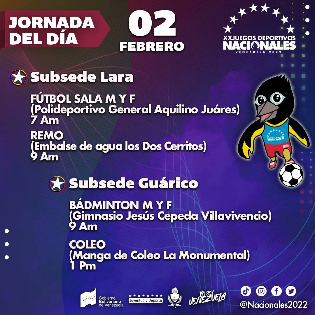 CriterioDep's tweet photo. AGENDA DEPORTIVA DEL DÍA

Continúa la acción de los #JuegosNacionales2022 sigue la actuación de nuestros atletas
🥇🥈🥉

#CriterioDeportivo
#Class98.7FM
#JuegosNacionales2022 https://t.co/40ZaORjEmU