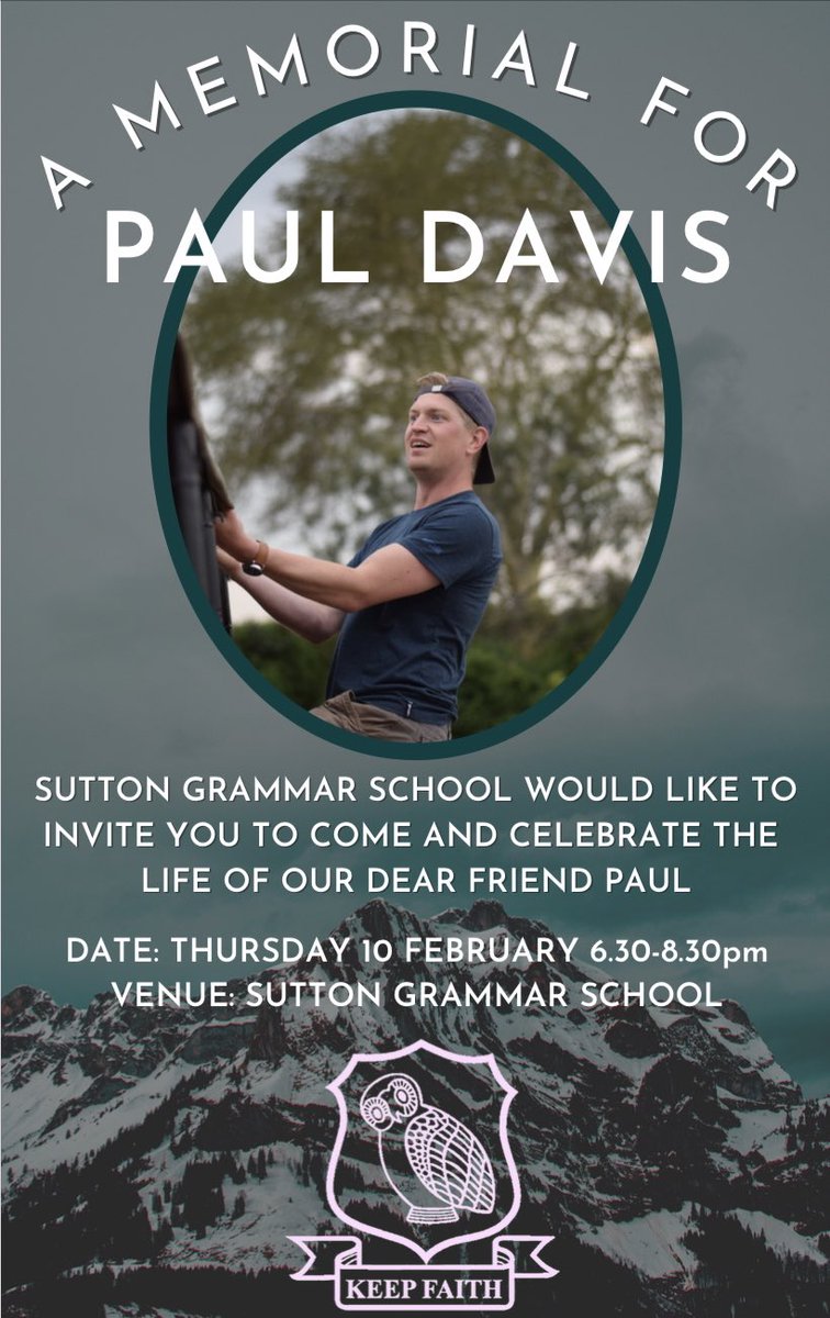 SGSgeography's tweet photo. Paul Davis Memorial Event - RSVP via the following Google Form: https://t.co/snoadOVidV https://t.co/ktAP2NbNc2
