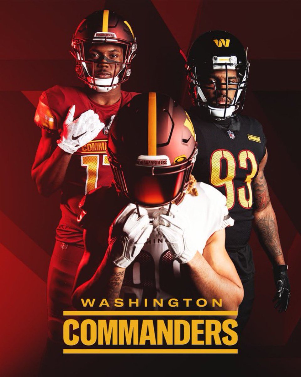 At first, I wasn’t a fan of commanders a few weeks ago when it was rumored.  But now….yeah this works well. And the jerseys are pretty tough looking. LFG!! <a href="/Commanders/">Washington Commanders</a>