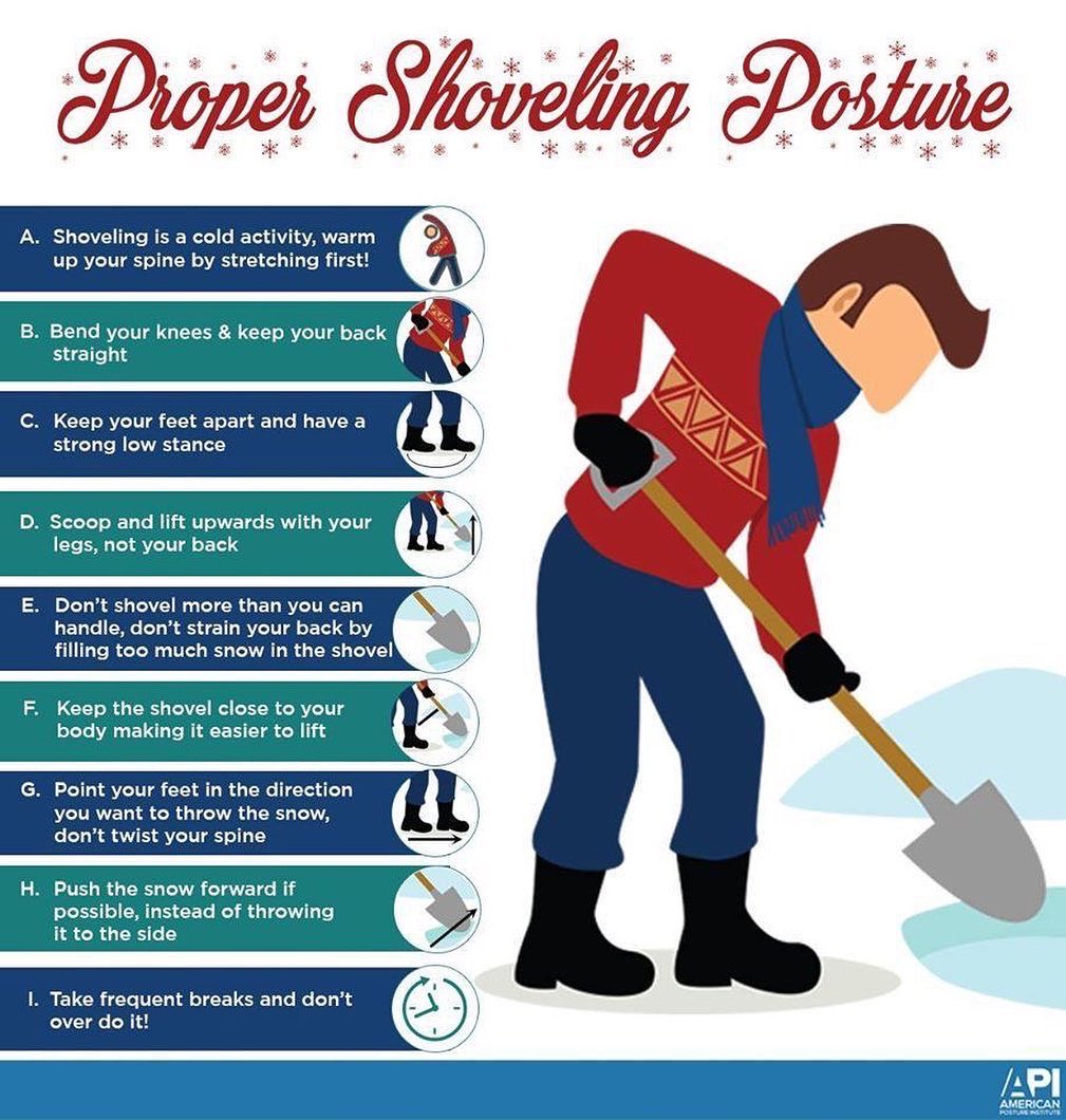 dockristin's tweet photo. Please use caution when shoveling #snow. Use these snow #shoveling safety tips to help prevent back injuries! We ❤️ your spine! #backpain #Chiropractic #spine #snowday https://t.co/IwnKK9O22r
