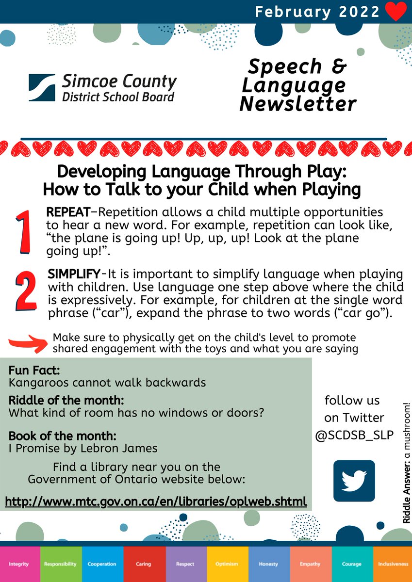 SCDSB_SLP's tweet image. Check out the February Speech and Language Newsletter! #SCDSBSLP #SCDSBSLA #speech #language