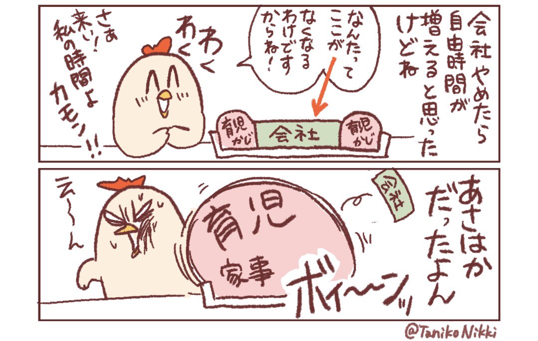 会社辞めたのに時間がどっかいっちゃった人

#鶏さんの絵日記 