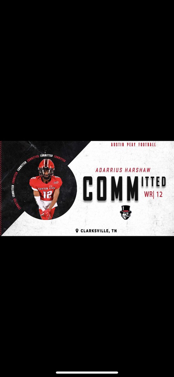 slimmharshaw's tweet photo. Signed to Austin Peay State University👌🏽🎩🔴⚫️
@coachofwarriors 
@WarriorsCHS https://t.co/pFSP4Cup7b