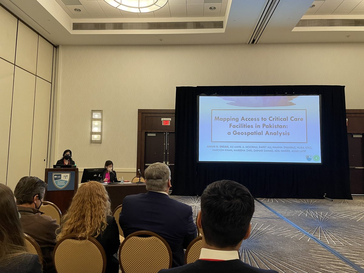 KaleemSAhmed's tweet photo. Proud of my @AKUGlobal classmate and close friend @AnamNEhsan1 for presenting her cutting edge geospatial analysis of critical care access in Pakistan! @AcademicSurgery 
#ASC2022 https://t.co/eyoNKSoEzJ