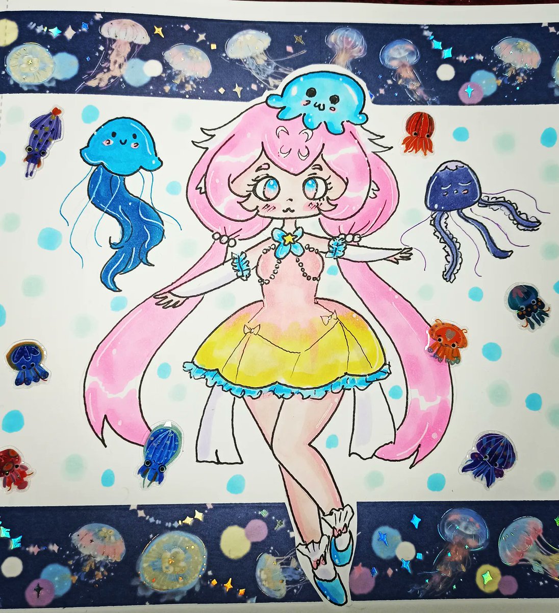 Fanart with @HanaUchu 

#art #AnimeArt #hanachu #ENVtuber #jellillust #kawaii #jellyfish