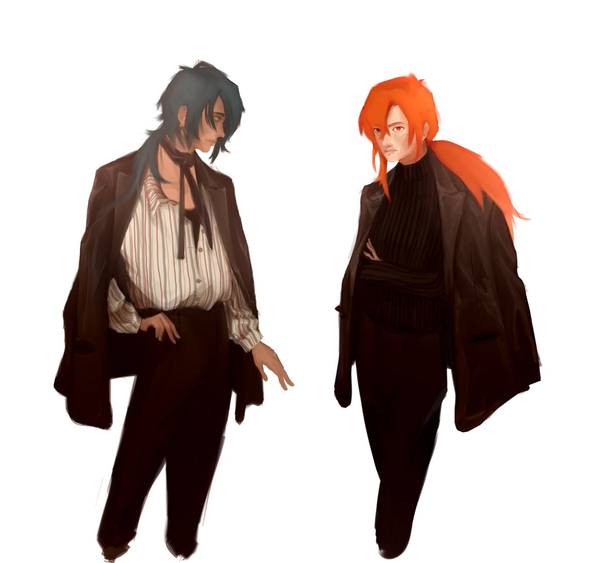 BigPredatoryBat's tweet photo. Хотела зафигачить "who wore it better" но, выяснилось, что Кэйа в total black выглядит тускло рядом с Дилюком (зато какая рубашка классная)

#Genshin_Impact #GenshinImapct #Kaeya #Diluc #kaeluc #luckae https://t.co/4nJWCW3gUN
