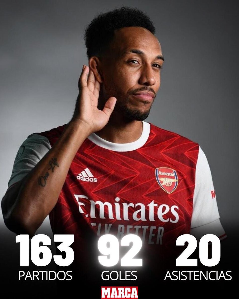 🔥 Los números de @Aubameyang7 con el @Arsenal  ⚽