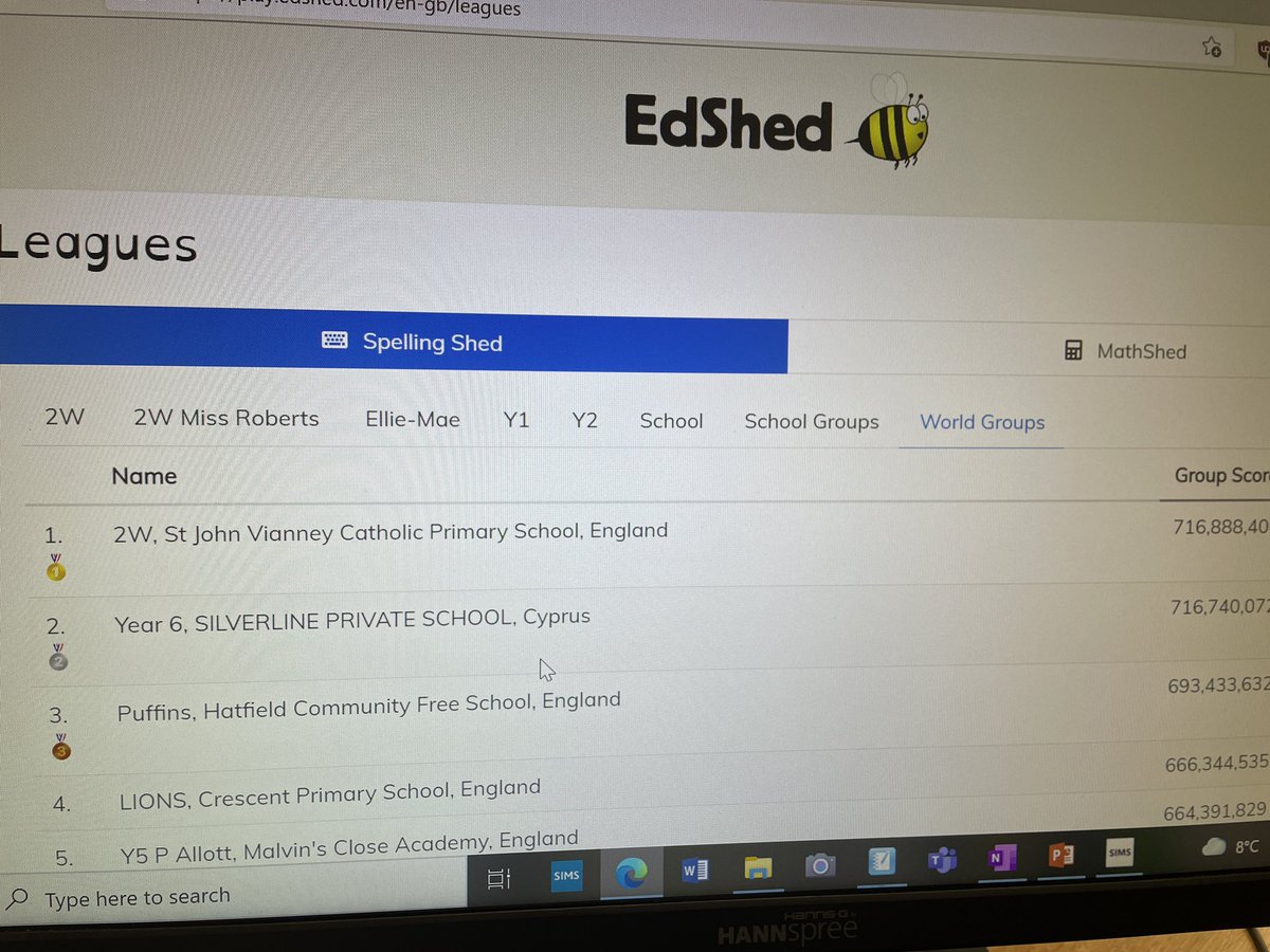 sjvblackpool's tweet photo. Ladies and gentleman #SJV2W are now top of the world leaderboard for @SpellingShed. They are so so happy!! #proudteacher #letskeepitup https://t.co/Yhl5mYvcj7