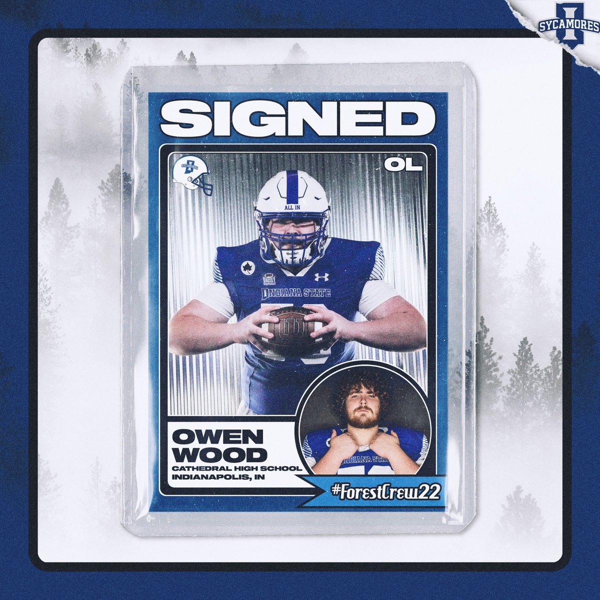 The newest Sycamore signee is Cathedral Offensive Lineman @0wenWood! #FearTheForest #ForestCrew22