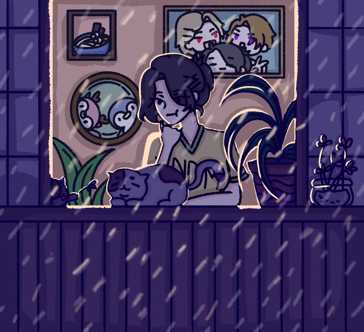 noodlemstr's tweet photo. I was playing around with lighting and I think I got it down(?) 

#rainydays #digitalart #digitalartist #art #artistontwitter #randomart https://t.co/WPKfC8bvka