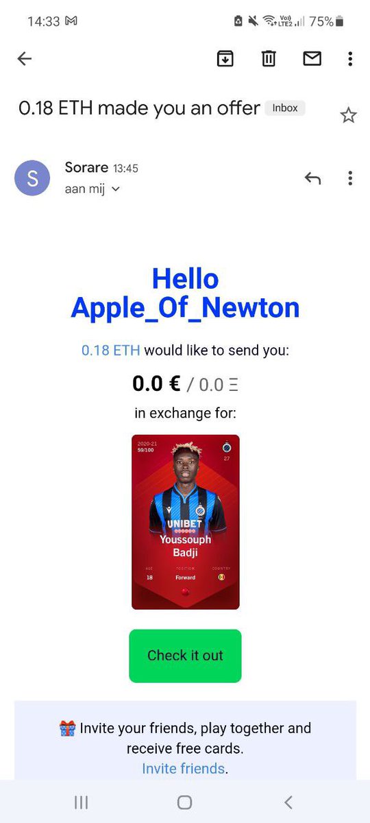 Guys look out on sorare, people are changing their names to an amount of eth and try to scam you that way!
<a href="/Sorare/">Sorare</a> <a href="/dansorare/">DanO</a> #sorare