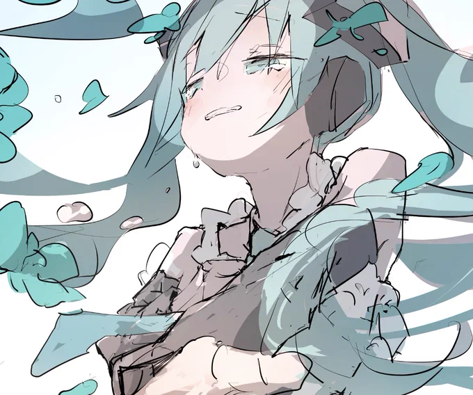 これはいい表情が描けたミクさんのラフ 