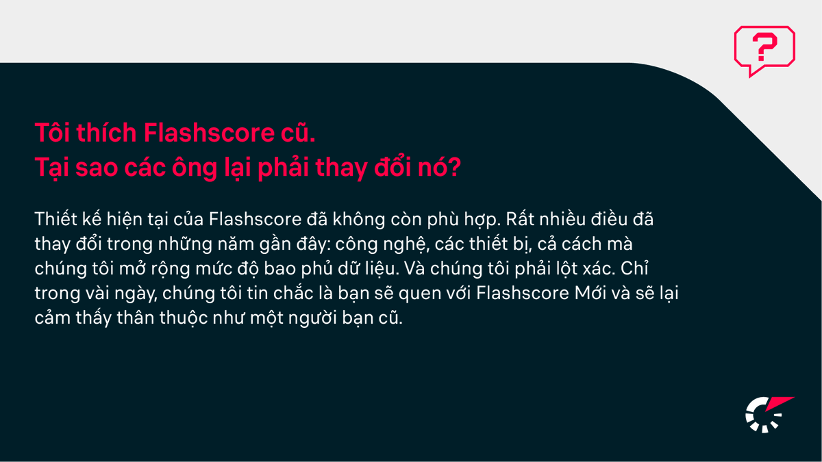 FlashscoreVN's tweet photo. Bạn có câu hỏi hay phản hồi về giao diện mới của Flashscore? Hãy cho chúng tôi biết! https://t.co/pogoQoeqNI