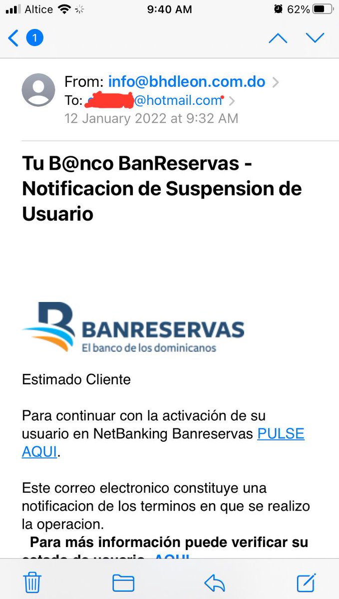 credito's tweet photo. ALERTA: Amigos @bhdleon @BanreservasRD
Nos hicieron llegar esta imagen de correo gancho recibido de lo que al parecer fue enviado desde los servidores de correo electrónico del https://t.co/BMfEp44U2b

 Cc: @carlosleonardog https://t.co/qhLEG8KZli