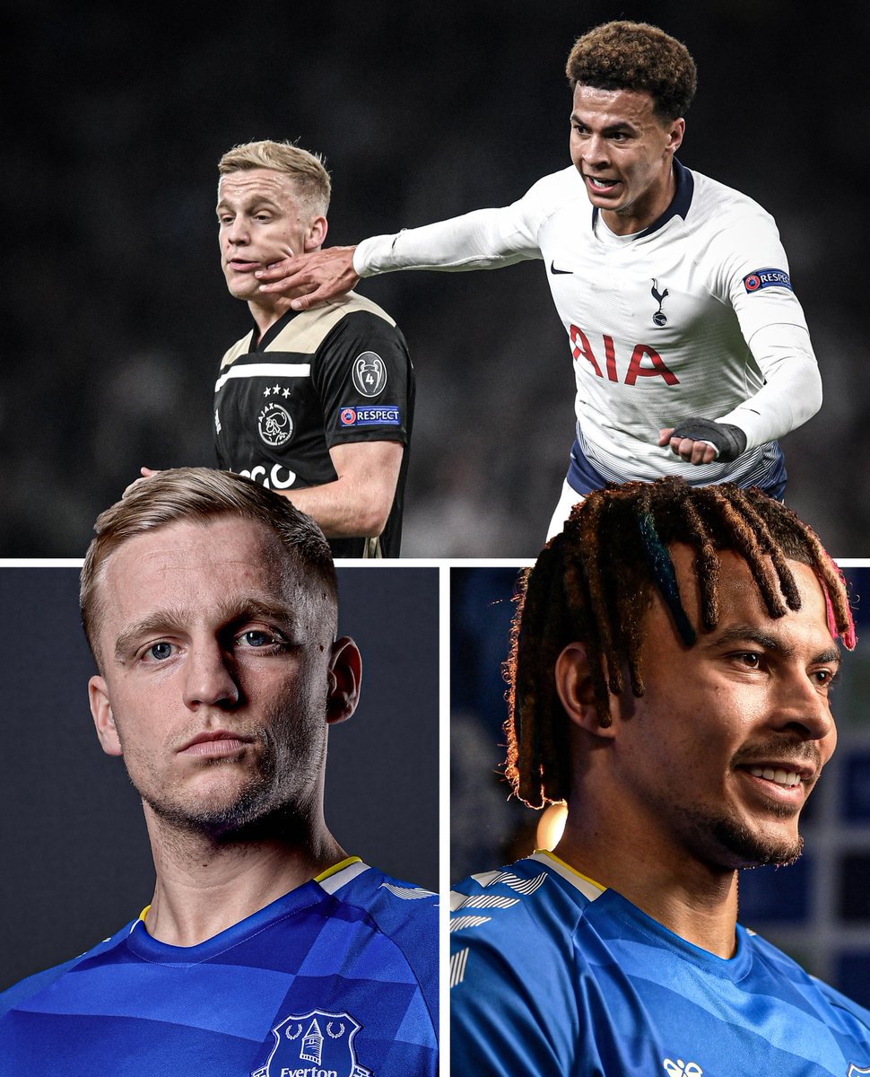 ESPNUK's tweet photo. In 2019, Donny and Dele were rivals in a Champions League semi-final. 

Now they’re teammates at Everton 🤝 https://t.co/kdqMUURNvo