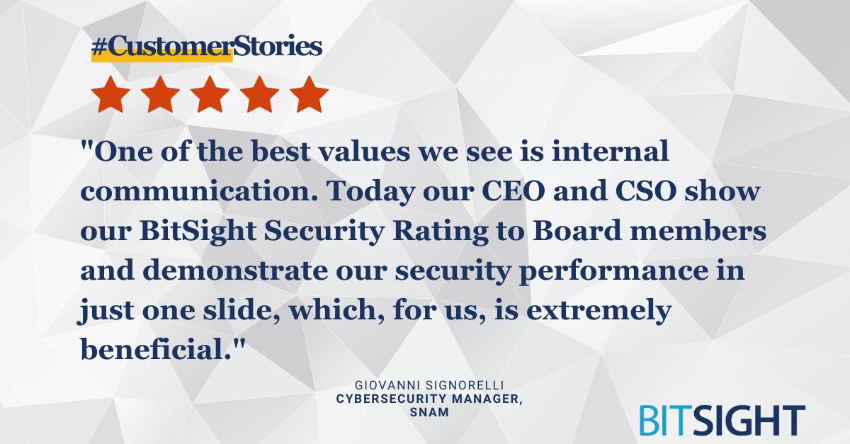 Bitsight's tweet photo. Customer Success Story 📖 @Snam shares how they leveraged @BitSight to enhance their organization’s compliance with European security regulations. 👉 View the full case study https://t.co/gSqThKVlNZ

 #BitSightCustomerStories #TheBitSightWay #CyberSecurity #SecurityRegulations https://t.co/BCa8sxFbUa