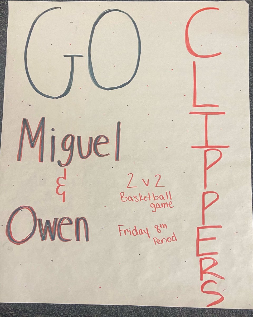 Do you wanna see people shave their heads? Then make sure you’re at the pep rally this Friday during 8th period to see an intense basketball showdown! ❤️💙