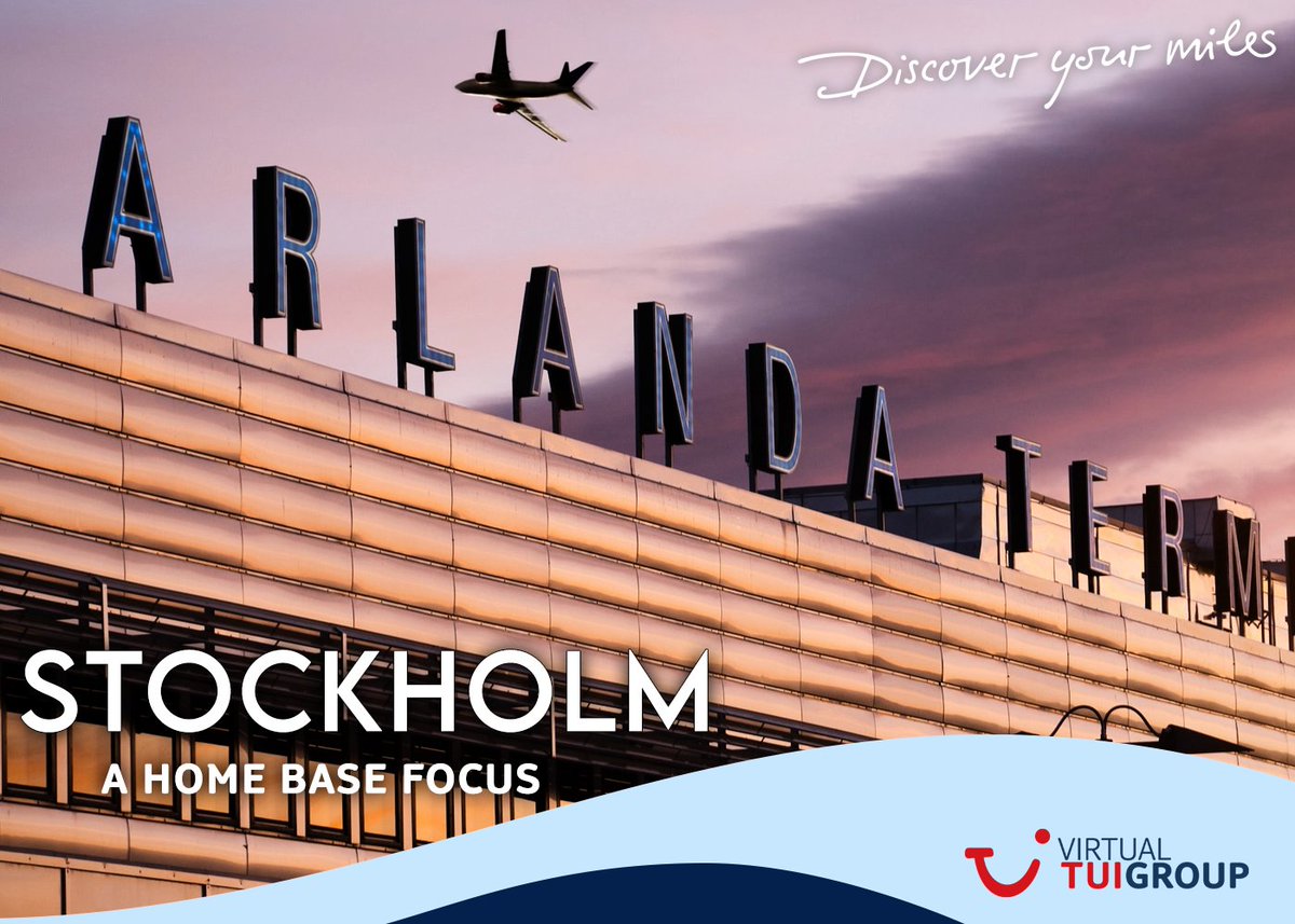 vTUIGroup's tweet photo. We're off to Sweden for our Base Focus. Enjoy Stockholm for the last two weeks of February for an extra 100 bonus points per flight. #p3d #xplane #vtui #discoveryourmiles #focusairport https://t.co/Pyjmqe8EiH