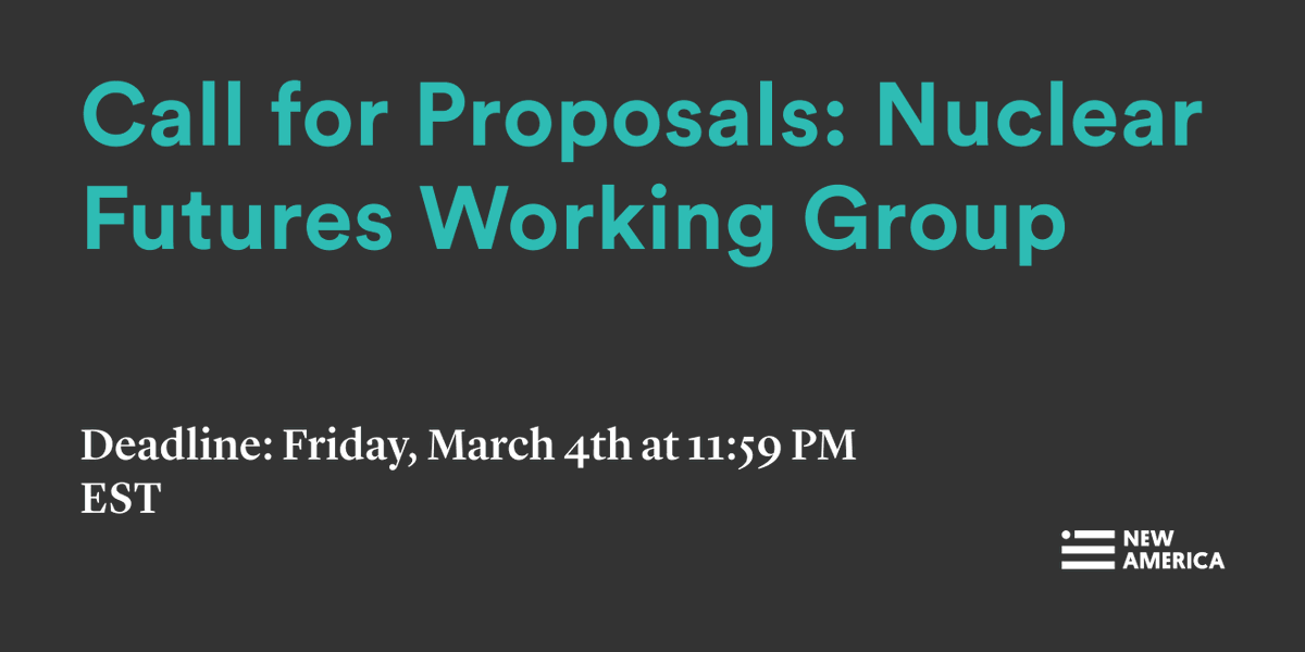PolReformNA's tweet photo. 🗣️ Do you have innovative ideas to solve emerging nuclear security issues? Apply to join our working group!

Working group members will:
✅ Publish a policy brief
✅ Attend a research workshop
✅ Receive an honorarium 🪙

Learn more and apply here: https://t.co/b9WOgLNy4x https://t.co/pq8HlZDs4W