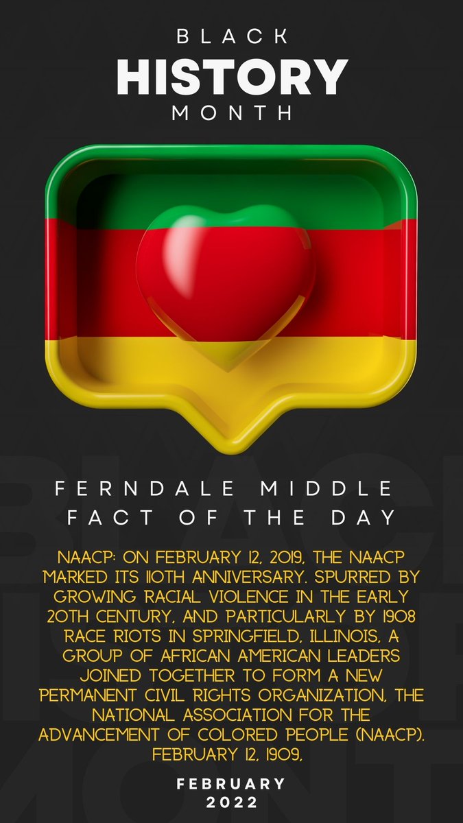 FMSTrojanPride's tweet photo. Ferndale Middle School Black History Fact of the Day #FMSLevelUp https://t.co/S7b60dtsQD