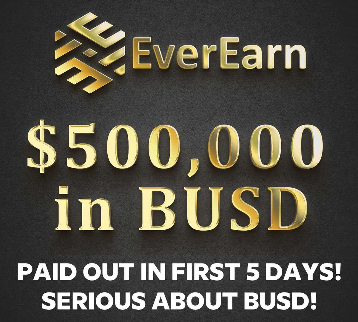 EarnFiCoin's tweet photo. EverEarn (EARN) continues to push forward in first 5 days, paying out over $500k in BUSD rewards.  Serious about BUSD.  #EverEarn  #cryptocurrency #altcoin2022 #lowmarketcap  #bnb  #busd #BSC https://t.co/ccsxMHvdIq