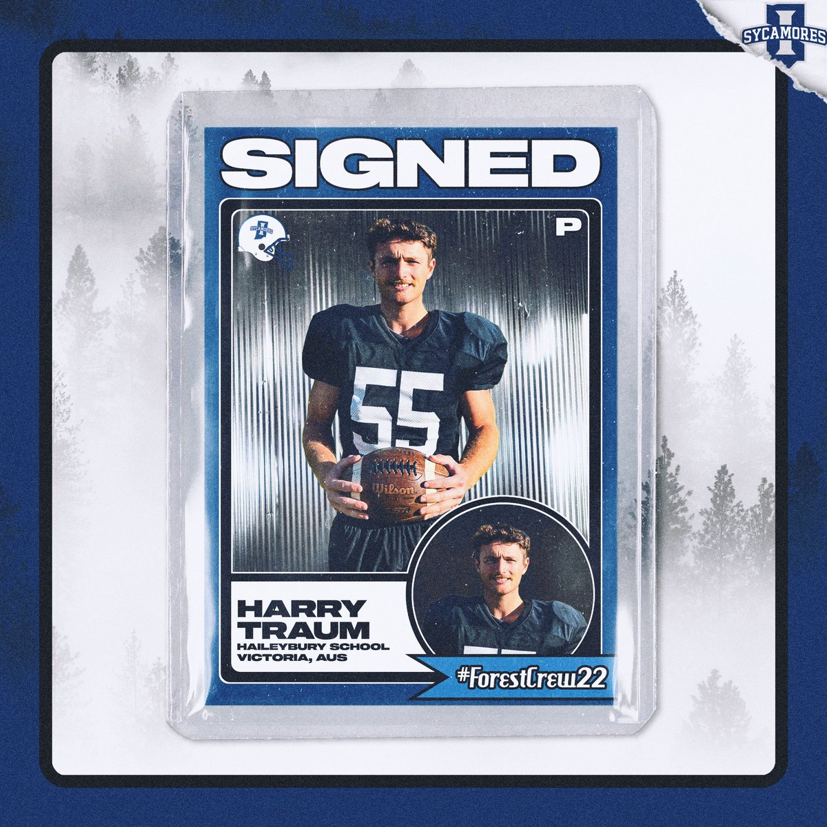 The Sycamores went all the way to Australia to find their punter! Please welcome Harry Traum to the Indiana State Football Family! #FearTheForest #ForestCrew22