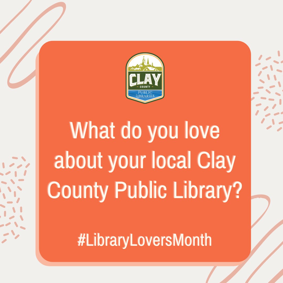 ClayLibrary's tweet image. February is the month for love, and that includes libraries! In honor of #LibraryLoversMonth we&apos;d like to know -- what do YOU love about your local Clay County Public Library?

#ClayCoLibrary