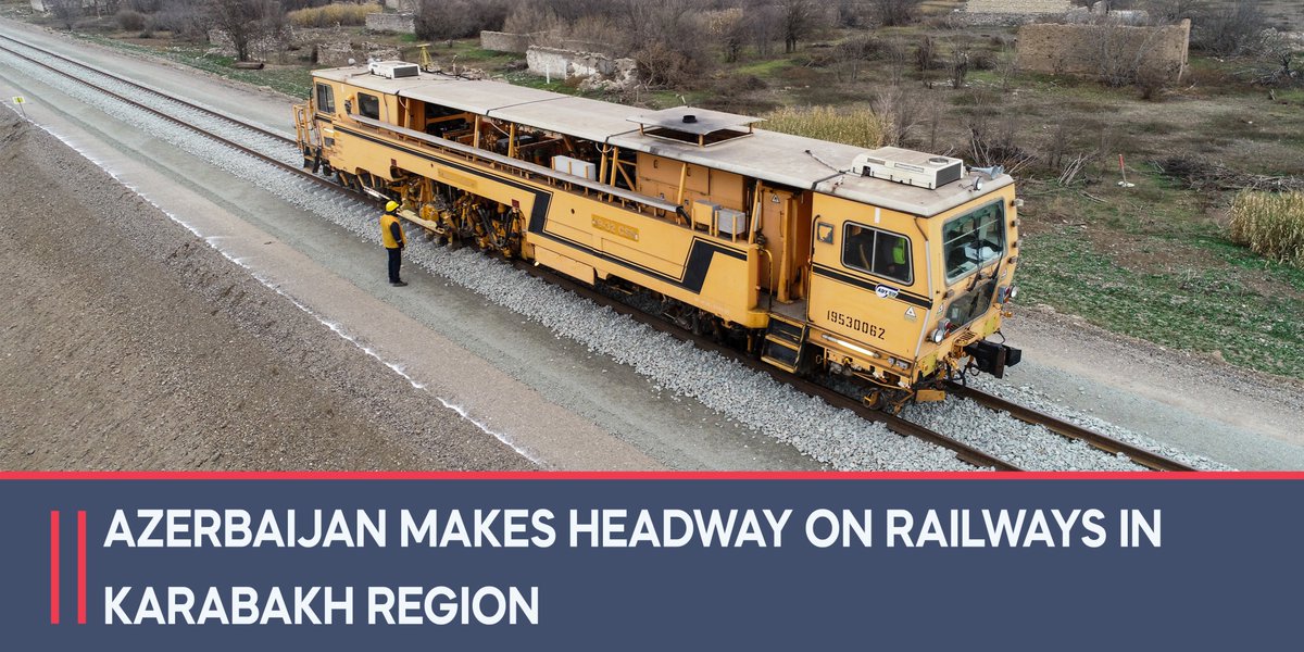 ADYFreight's tweet photo. Construction of Horadiz-Aghband and Barda-Aghdam railroads, which is currently ongoing in Karabakh region of Azerbaijan, is expected to be completed in 2023. #ady #demiryollari #Zangazur #Karabakh #railway #freight #cargo #transit #export #import https://t.co/c7w1f2jl8v