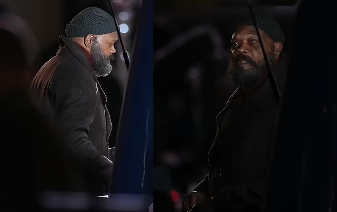 Samuel L. Jackson and Ben Mendelsohn shooting scenes together for Marvel Studios Secret Invasion outside of The Savoy in London, 02-02-2022

#MarvelStudios #SecretInvasion #DisneyPlus