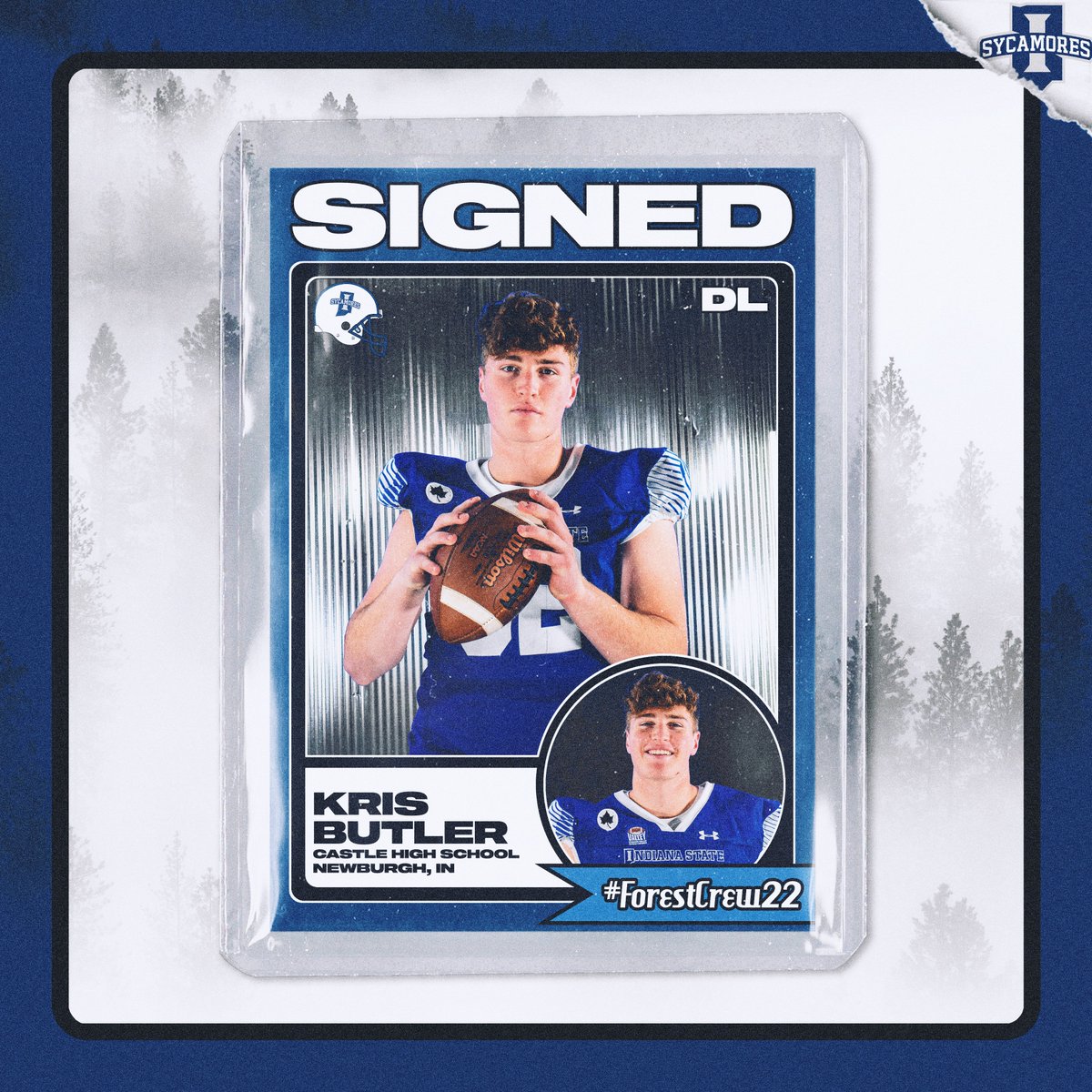 The newest Sycamore is Castle Defensive Lineman @kris_butler_18! #FearTheForest #ForestCrew22