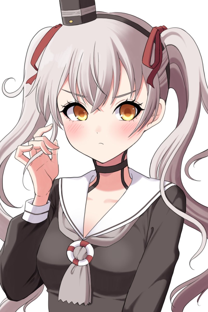 amatsukaze (kancolle) 1girl alternate hairstyle solo grey hair dress twintails long hair  illustration images