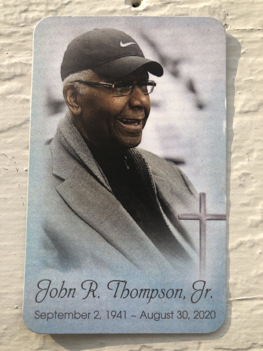 jessewashington's tweet photo. Coach Thompson and i finished his book during covid lockdown, over the phone. he liked me to read it to him. one day he said, “I want YOU to do the audiobook.” after he passed, recording his words was an emotional experience. i kept this card from his funeral next to the mic: https://t.co/dvRiibtx5g