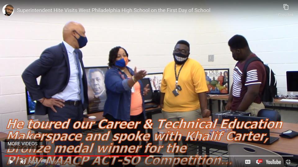 WPHSCTE's tweet photo. #CTEROCKS #WPHSCTE #CTEMonth2022 
Thank you Dr. Hite WPHS is excited to begin SDP Chromebook Repairs! @SDPHite @PhillyMayor @fundPHLschools College and Career Readiness our students SOAR @PADeptofEd @WPHSCTE https://t.co/B4cbdvK76i