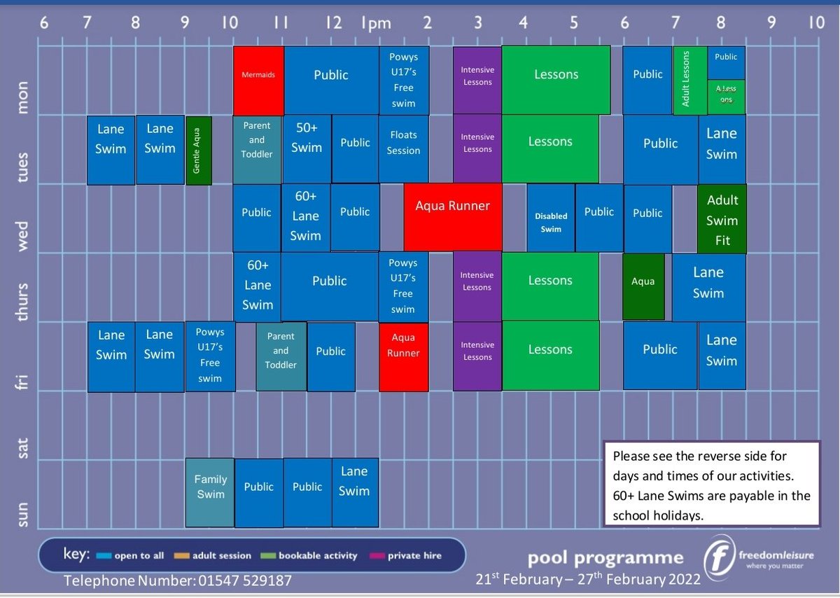 February half term timetable

Booking now available