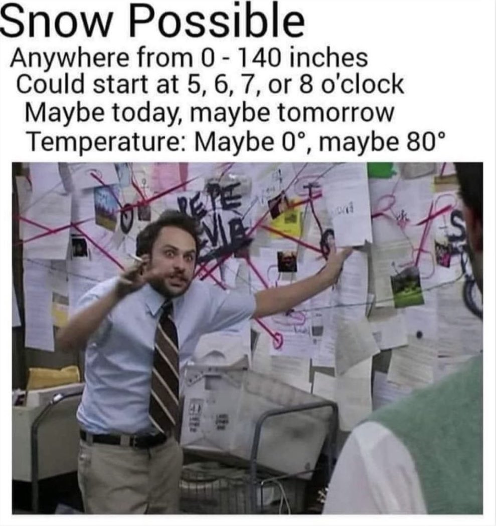 Brake4Coffee's tweet photo. Here we go! 🤣 What’s it going to be?! ❄️ #SnowStorm2022 #SnowPredictions https://t.co/9alFSxTmT4