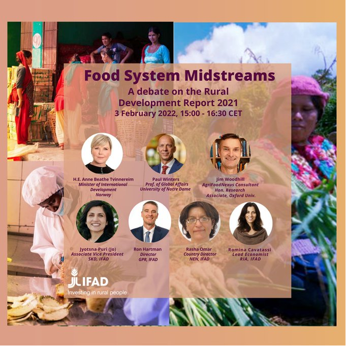 NorwayUNRome's tweet photo. @AnneBeathe_ will be speaking at Food system midstream: A debate on the Rural Development Report 2021 at @IFAD during her visit to @NorwayUNRome. 

Join the event at 15.00 tomorrow: https://t.co/nmTo7YU4HW  

#ruralpoverty #smallscaleproducers #midstreams https://t.co/4XxBzKzUrX
