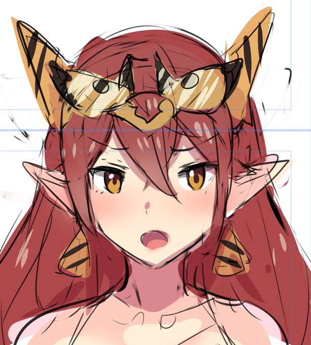 色付け。赤鬼…のお面がモチーフです。 