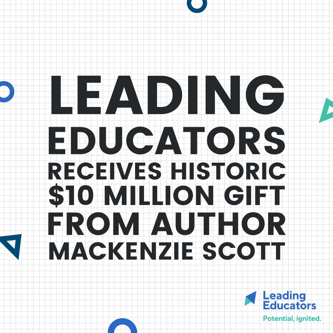 We are proud to announce that we have accepted a $10 million donation from author MacKenzie Scott, the most significant investment toward our mission ever!