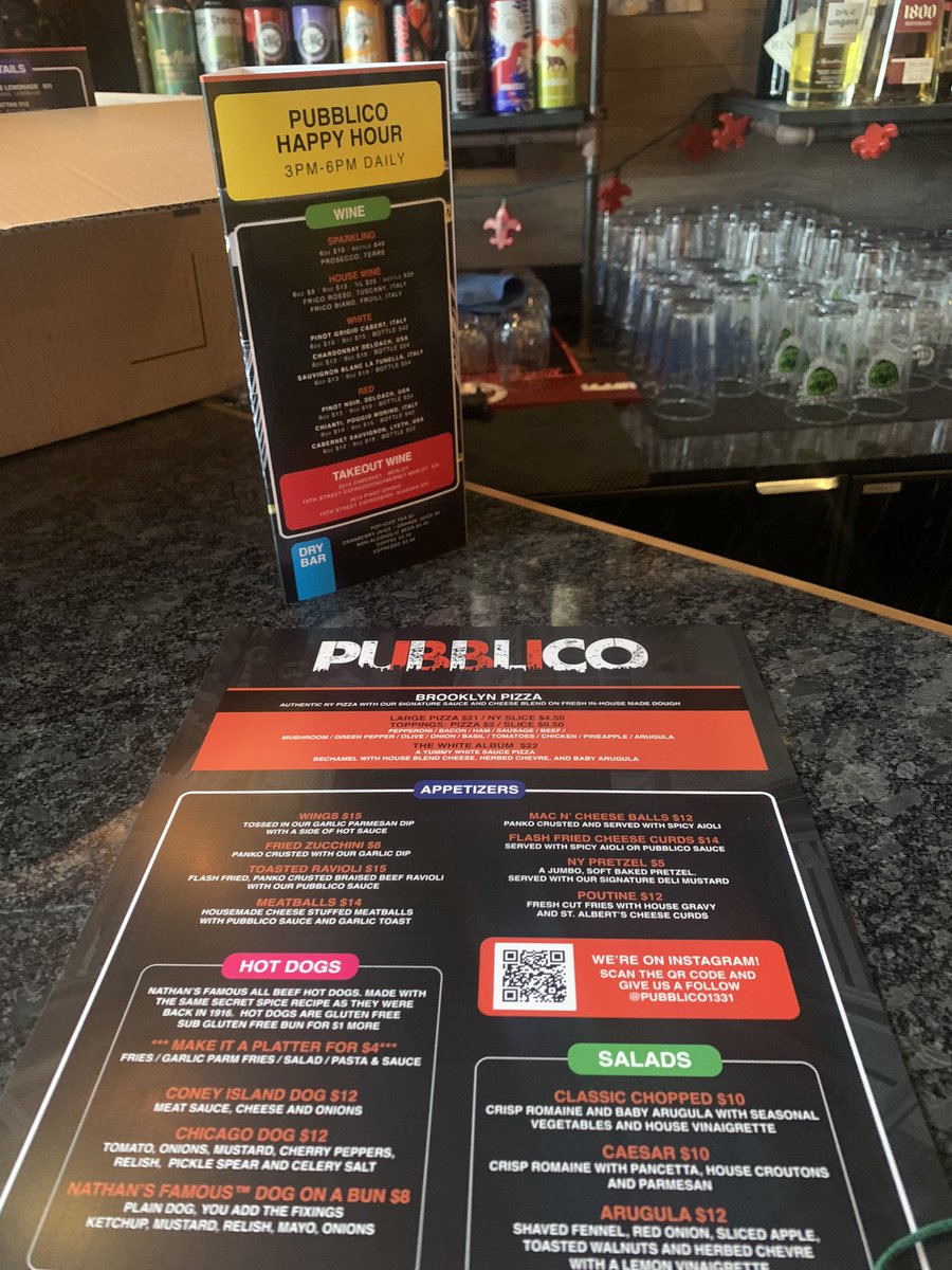 Pubblico1331's tweet photo. New menus and drink list! Hope to see some of you soon :) https://t.co/T5IQAfKeGG
