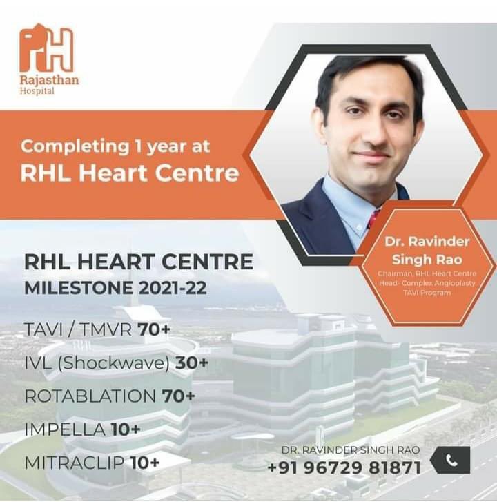rhl_cardio's tweet photo. We would like to say thank to our chief, Dr.Ravindar Singh Rao for the mile stone start up,,its just 1 year and the number of procedures, performed by you are simply amazing, despite of pandemic.@TAVI_India @kailash_cardio https://t.co/iIm4KvNpC0