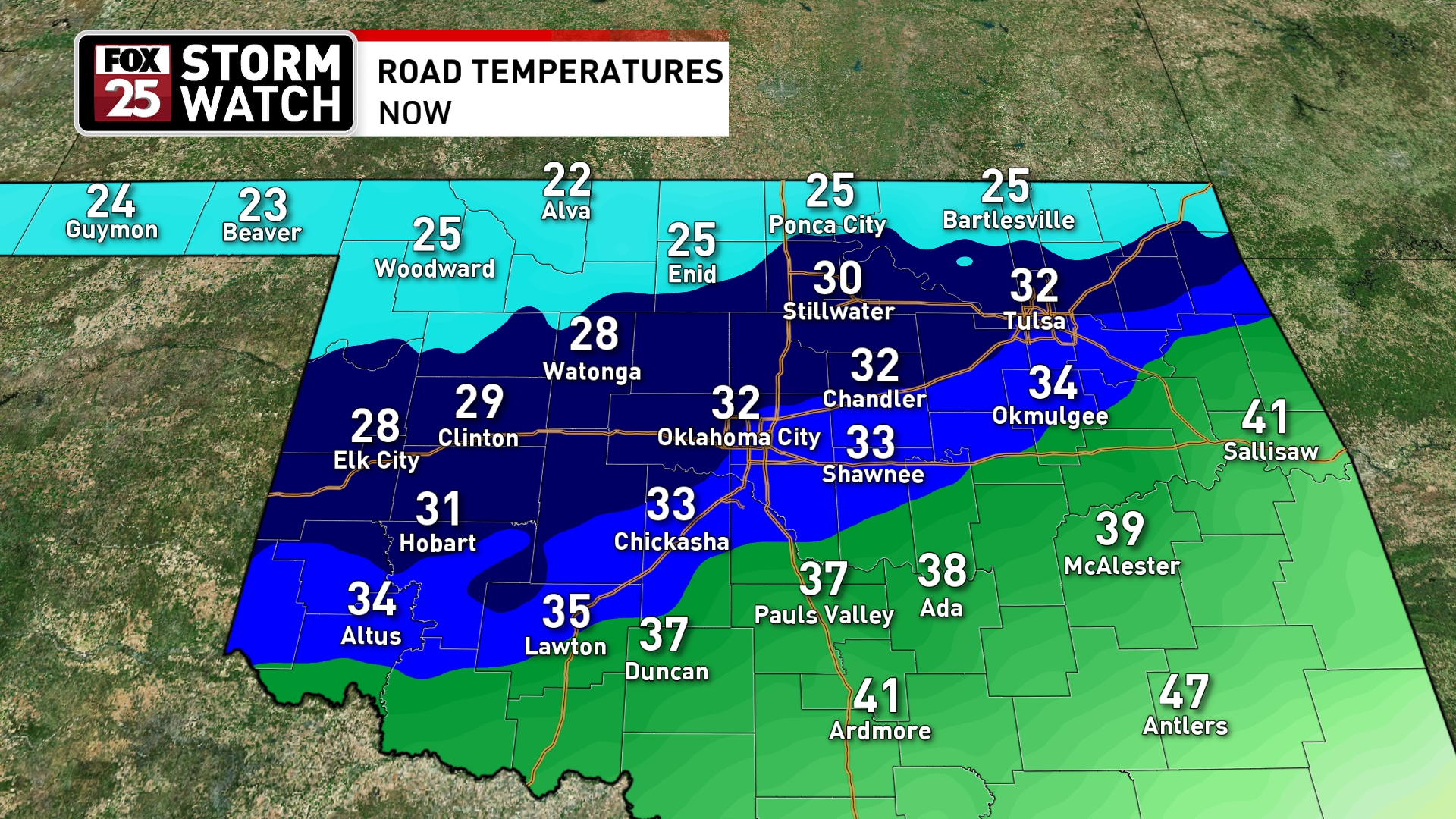 FOX25 Weather on Twitter "Road temperatures now at and below freezing