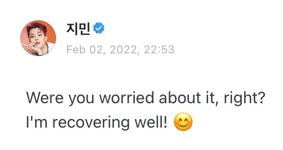 jmnsource's tweet photo. JIMIN POSTED ON WEVERSE 😭 HE’S RECOVERING WELL https://t.co/RGMRy8TmGG