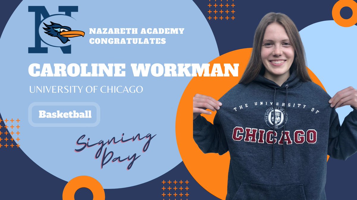 #SigningDay congrats to Caroline Workman, who will pursue her academic and Basketball career at the University of Chicago <a href="/uchicagoWBB/">UChicagoWBB</a> <a href="/uchicago/">The University of Chicago</a>. Congrats Caroline and <a href="/NazarethGBB/">Nazareth GBB</a>! #Naz2022 #NazPride